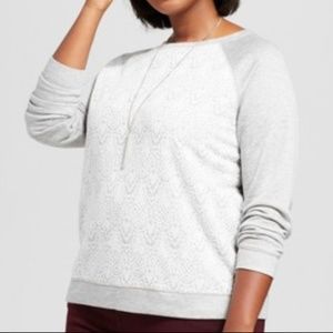 Ava & Viv Pullover with Lace Detail 1X